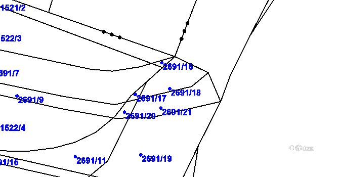 Parcela st. 2691/18 v KÚ Horažďovice, Katastrální mapa