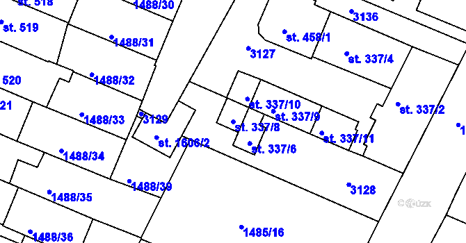 Parcela st. 337/8 v KÚ Horažďovice, Katastrální mapa