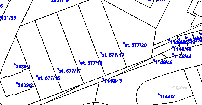 Parcela st. 577/19 v KÚ Horažďovice, Katastrální mapa
