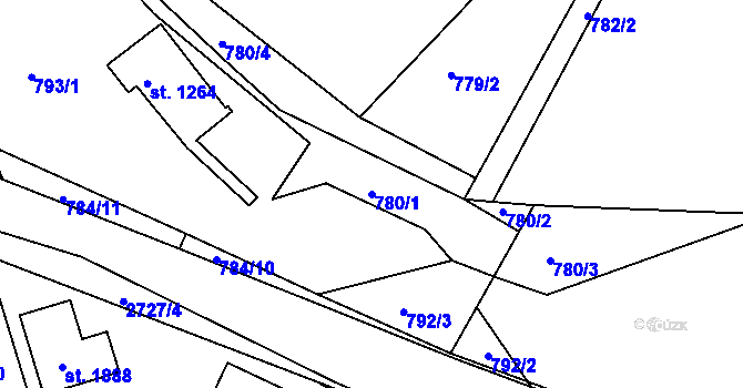 Parcela st. 780/1 v KÚ Horažďovice, Katastrální mapa