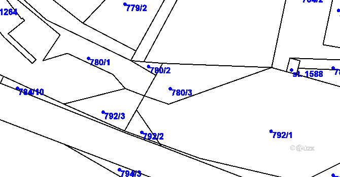 Parcela st. 780/3 v KÚ Horažďovice, Katastrální mapa