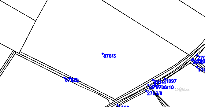 Parcela st. 878/3 v KÚ Horažďovice, Katastrální mapa