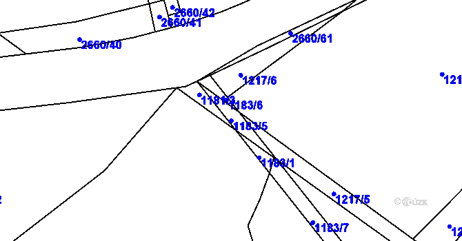 Parcela st. 1183/5 v KÚ Horažďovice, Katastrální mapa