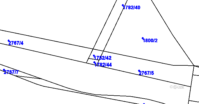 Parcela st. 1782/43 v KÚ Horažďovice, Katastrální mapa
