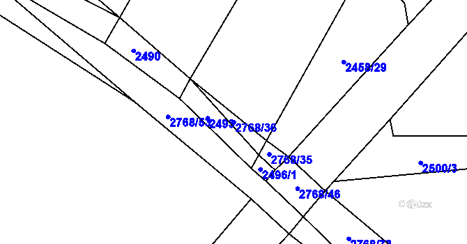 Parcela st. 2768/36 v KÚ Horažďovice, Katastrální mapa