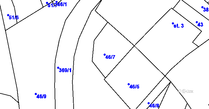 Parcela st. 46/7 v KÚ Babín u Horažďovic, Katastrální mapa