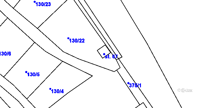 Parcela st. 67 v KÚ Babín u Horažďovic, Katastrální mapa
