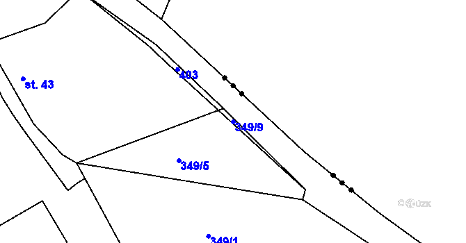 Parcela st. 349/9 v KÚ Babín u Horažďovic, Katastrální mapa