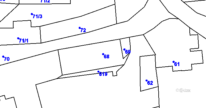Parcela st. 68 v KÚ Horčápsko, Katastrální mapa