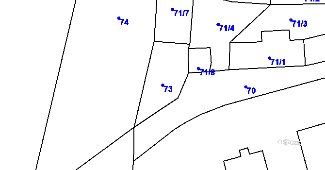 Parcela st. 73 v KÚ Horčápsko, Katastrální mapa