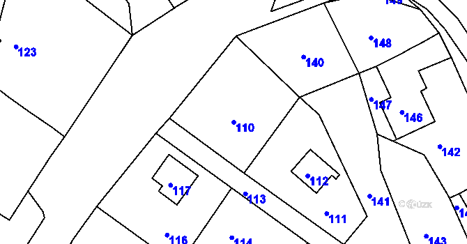 Parcela st. 110 v KÚ Horčápsko, Katastrální mapa