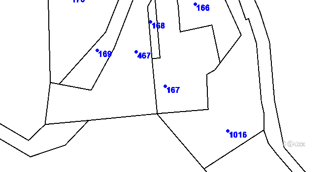 Parcela st. 167 v KÚ Horčápsko, Katastrální mapa