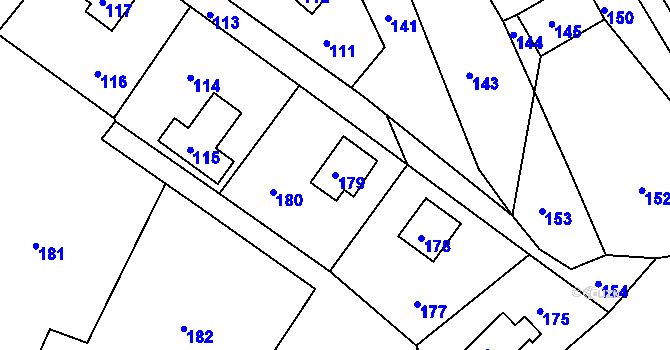 Parcela st. 179 v KÚ Horčápsko, Katastrální mapa