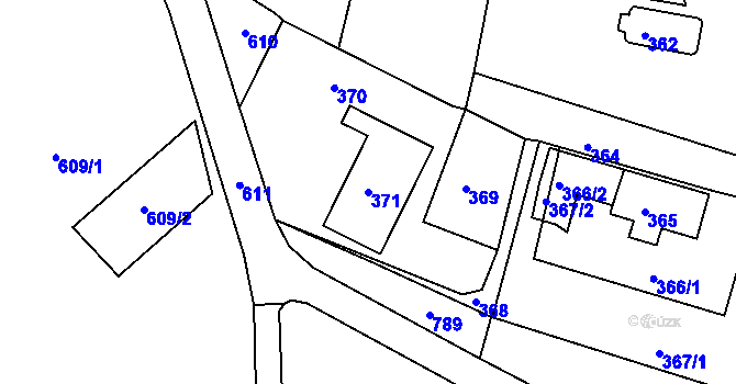 Parcela st. 371 v KÚ Horčápsko, Katastrální mapa