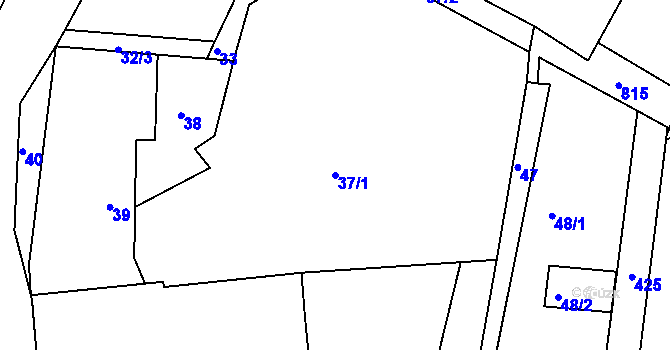 Parcela st. 37/1 v KÚ Horčápsko, Katastrální mapa