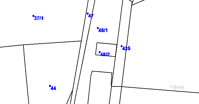 Parcela st. 48/2 v KÚ Horčápsko, Katastrální mapa