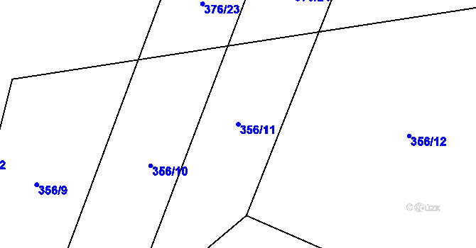 Parcela st. 356/11 v KÚ Hlína, Katastrální mapa