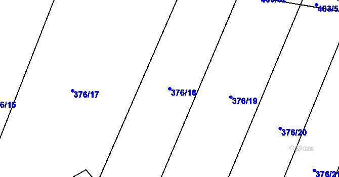 Parcela st. 376/18 v KÚ Hlína, Katastrální mapa