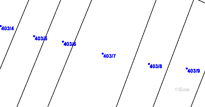 Parcela st. 403/7 v KÚ Hlína, Katastrální mapa