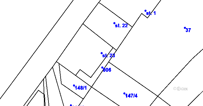 Parcela st. 23 v KÚ Horka u Chrudimi, Katastrální mapa