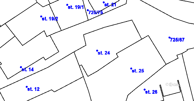 Parcela st. 24 v KÚ Horka u Chrudimi, Katastrální mapa