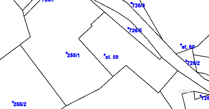 Parcela st. 59 v KÚ Horka u Chrudimi, Katastrální mapa