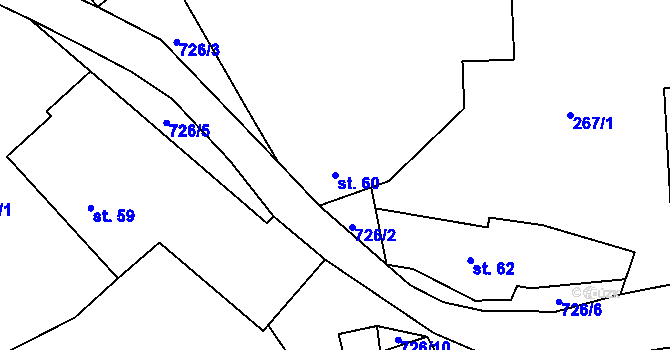 Parcela st. 60 v KÚ Horka u Chrudimi, Katastrální mapa