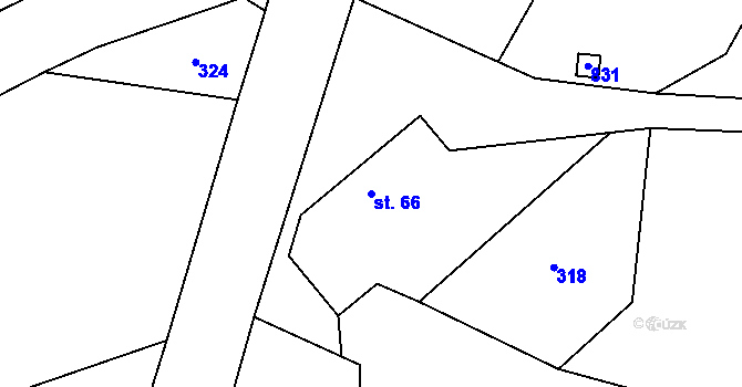 Parcela st. 66 v KÚ Horka u Chrudimi, Katastrální mapa