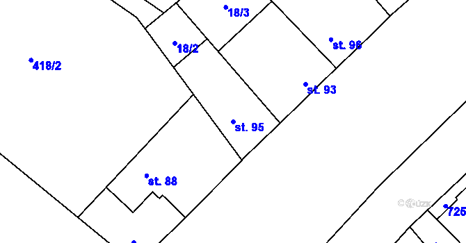 Parcela st. 95 v KÚ Horka u Chrudimi, Katastrální mapa