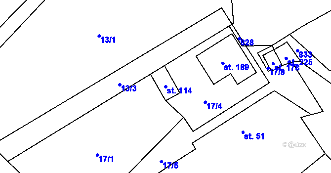 Parcela st. 114 v KÚ Horka u Chrudimi, Katastrální mapa