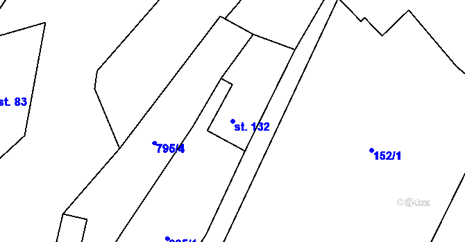 Parcela st. 132 v KÚ Horka u Chrudimi, Katastrální mapa