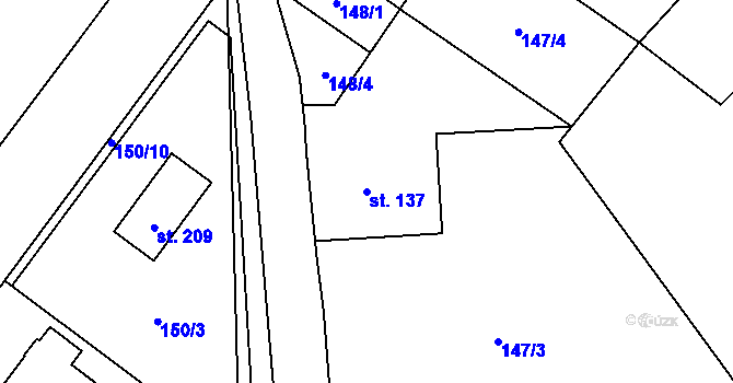 Parcela st. 137 v KÚ Horka u Chrudimi, Katastrální mapa