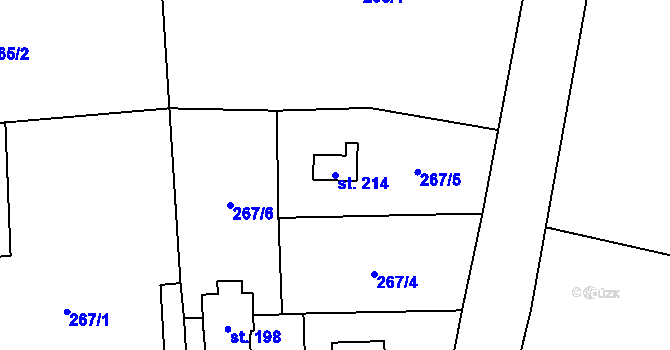 Parcela st. 214 v KÚ Horka u Chrudimi, Katastrální mapa