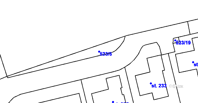 Parcela st. 523/5 v KÚ Horka u Chrudimi, Katastrální mapa