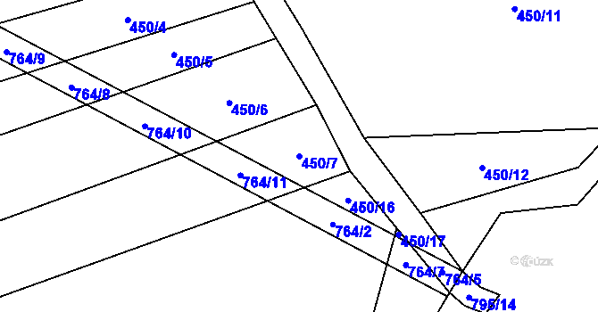 Parcela st. 450/7 v KÚ Horka u Chrudimi, Katastrální mapa
