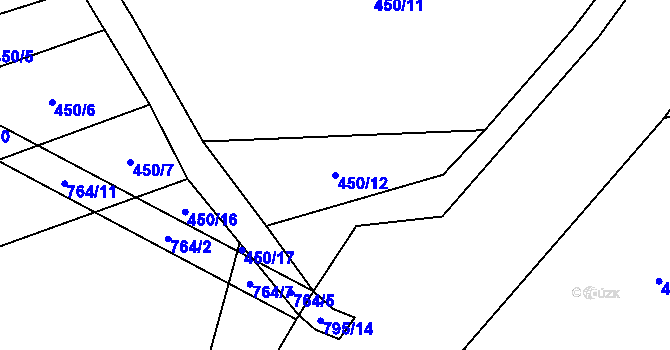 Parcela st. 450/12 v KÚ Horka u Chrudimi, Katastrální mapa