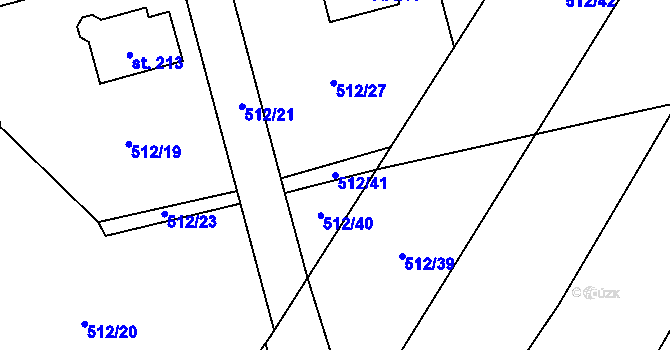 Parcela st. 512/41 v KÚ Horka u Chrudimi, Katastrální mapa
