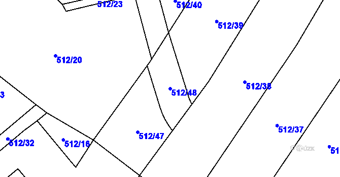 Parcela st. 512/48 v KÚ Horka u Chrudimi, Katastrální mapa
