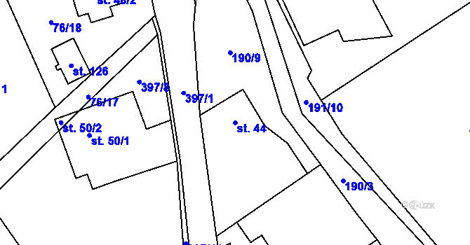 Parcela st. 44 v KÚ Smrček u Žumberku, Katastrální mapa