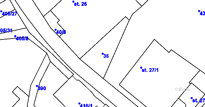 Parcela st. 35 v KÚ Smrček u Žumberku, Katastrální mapa