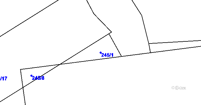Parcela st. 245/1 v KÚ Smrček u Žumberku, Katastrální mapa