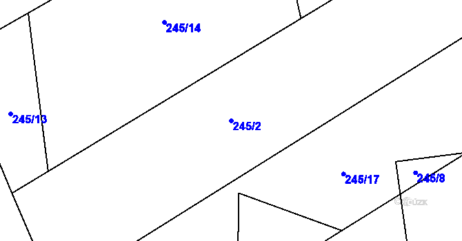 Parcela st. 245/2 v KÚ Smrček u Žumberku, Katastrální mapa