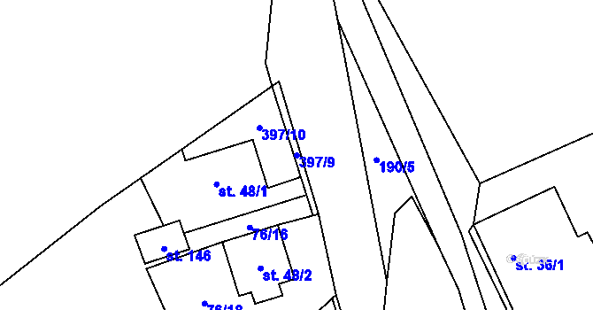 Parcela st. 397/9 v KÚ Smrček u Žumberku, Katastrální mapa