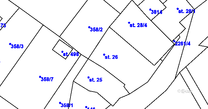 Parcela st. 26 v KÚ Horka nad Sázavou, Katastrální mapa
