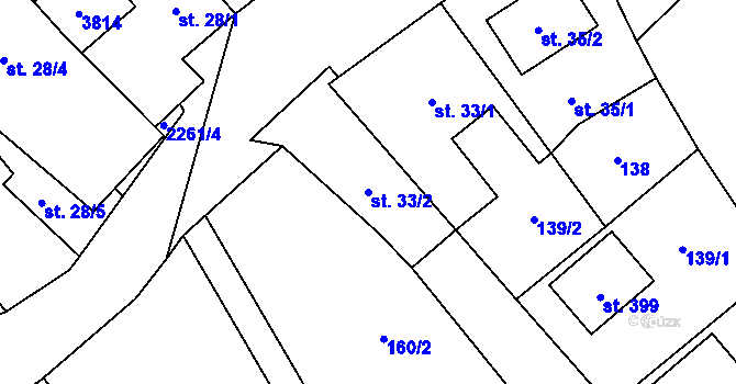 Parcela st. 33/2 v KÚ Horka nad Sázavou, Katastrální mapa