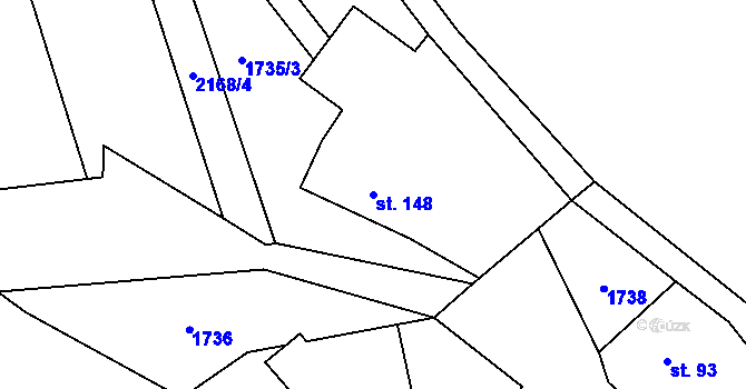 Parcela st. 148 v KÚ Horka nad Sázavou, Katastrální mapa