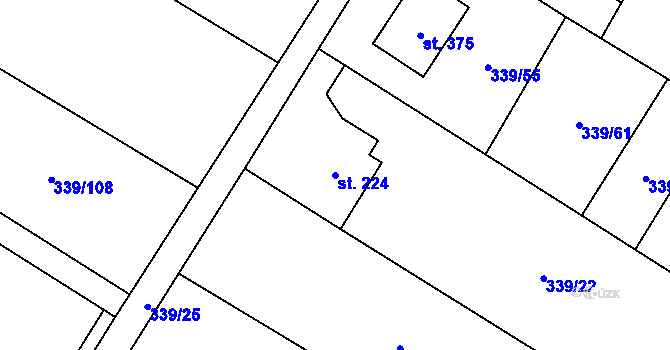 Parcela st. 224 v KÚ Horka nad Sázavou, Katastrální mapa