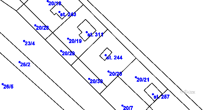 Parcela st. 244 v KÚ Horka nad Sázavou, Katastrální mapa