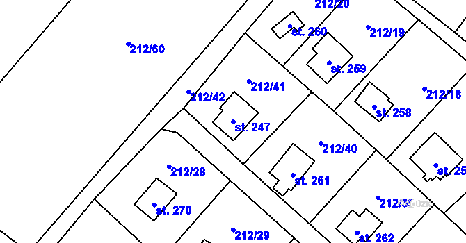 Parcela st. 247 v KÚ Horka nad Sázavou, Katastrální mapa