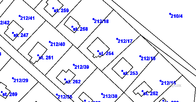Parcela st. 254 v KÚ Horka nad Sázavou, Katastrální mapa